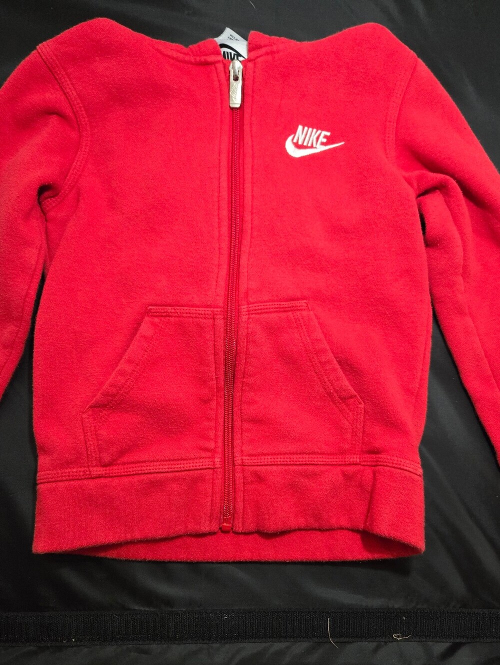 Nike Kids Red Full-Zip Hoodie with White Logo